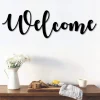 Welcome Metal Word Art,autumn Script Word Art, Indoor Outdoor Welcome Metal Sign, Metal Wall Art, Farmhouse Decor, Welcome Word Art