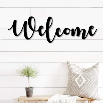 Welcome Metal Word Art,autumn Script Word Art, Indoor Outdoor Welcome Metal Sign, Metal Wall Art, Farmhouse Decor, Welcome Word Art