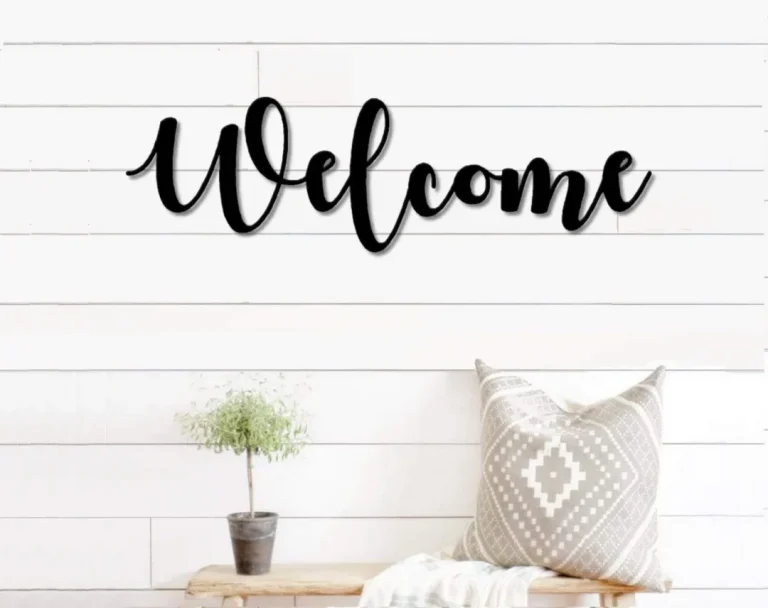 Welcome Metal Word Art,autumn Script Word Art, Indoor Outdoor Welcome Metal Sign, Metal Wall Art, Farmhouse Decor, Welcome Word Art