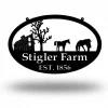 Metal Farm Sign Barn And Horse, Personalized Family Name Metal Sign, Housewarming Gift, Wedding Gift, Personalized Gift, Metal Wall Art