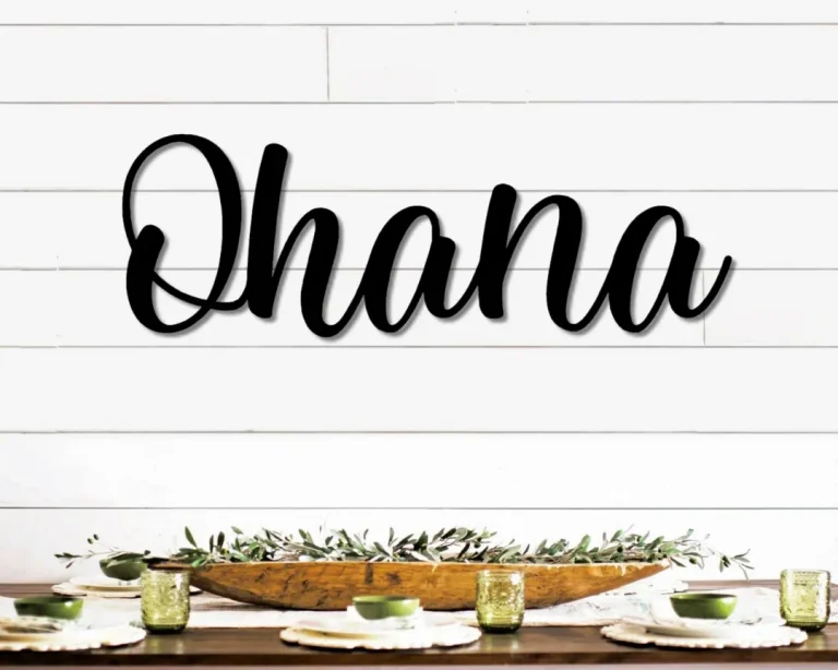 Ohana Metal Word Art, Kembara Script Word Art, Indoor - Outdoor Ohana Metal Sign, Farmhouse Decor, Ohana Word Art, Metal Art