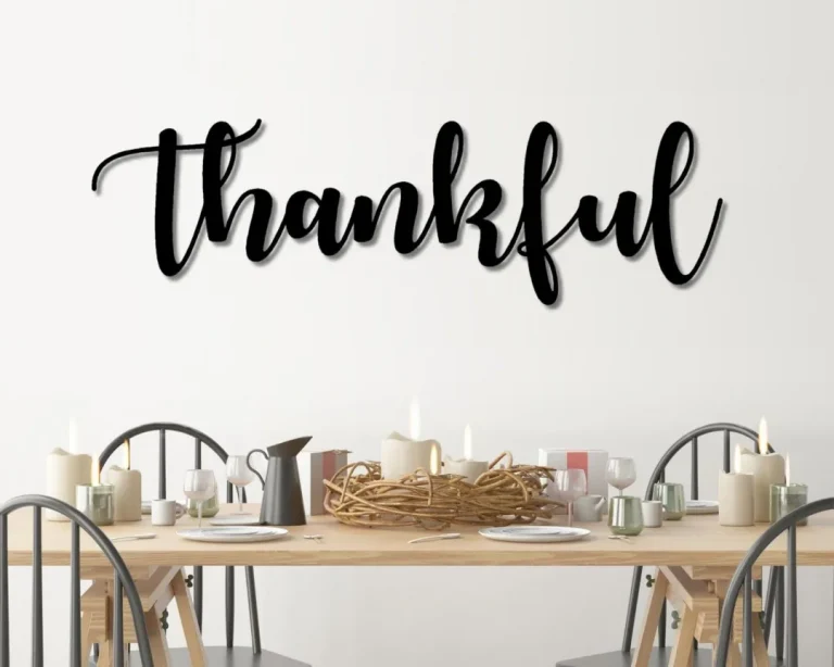 Thankful Metal Word Art, Autumn Script Word Art, Indoor - Outdoor Thankful Metal Sign, Farmhouse Decor, Thankful Word Art, Metal Art