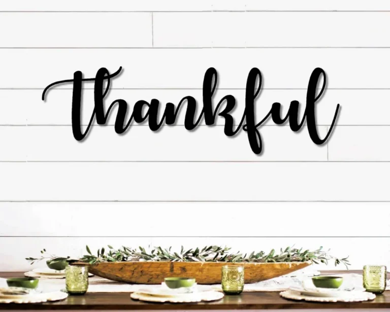 Thankful Metal Word Art, Autumn Script Word Art, Indoor - Outdoor Thankful Metal Sign, Farmhouse Decor, Thankful Word Art, Metal Art