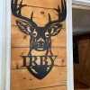 Whitetail Buck Monogram - Personalized Metal Deer Last Name Sign - 24" Deer Head Monogram - Deer Head Sign - Hunting Gift - Deer Camp Sign