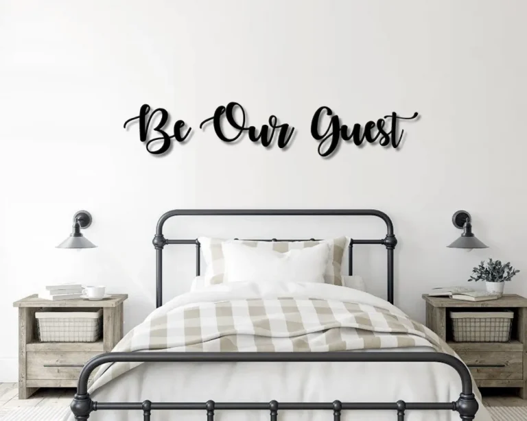 Be Our Guest Metal Word Art, Autumn Script Word, Indoor Outdoor Be Our Guest Metal Sign, Be Our Guest Metal Wall Art, Farmhouse Decor