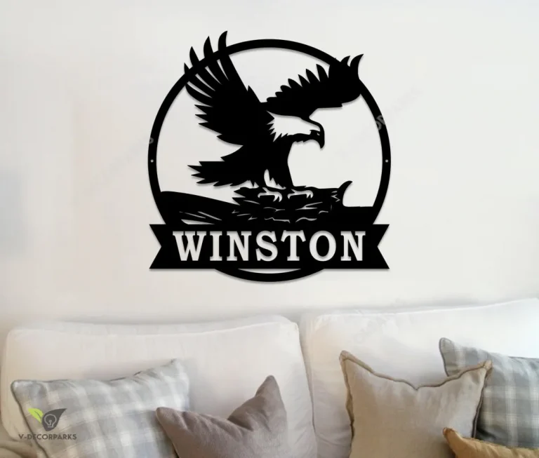 Personalized Flying Eagle Metal Art , Custom Metal Eagle Sign, Eagle Sign, American Flag , Custom Name Sign, Personalized,birthday Gift