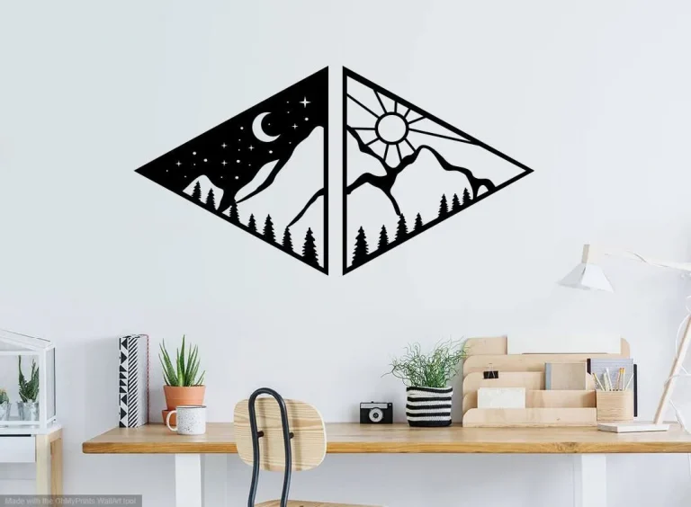 Sun, Moon And Mountain Metal Home Decor, Sun And Moon Wall Art, Mountain Wall Art, Metal Wall Art, Nature Wall Art, Metal Wall Decor