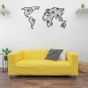 Chic Metal World Map, 2 Panels Metal World Decor, Wall Decor, Wall Hangings, House Warming Gift, Living Room Decoration, Carte Du Monte