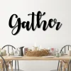 Gather Metal Word Art, Autumn Script Word Art, Indoor - Outdoor Gather Metal Sign, Metal Wall Art, Farmhouse Decor, Gather Word Art