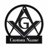 Masonic Freemasonry Monogram Metal Wall Sign, Masonic Metal Wall Art, Farmhouse Decor, Office Wall Art, Housewarming Outdoor Metal Sign