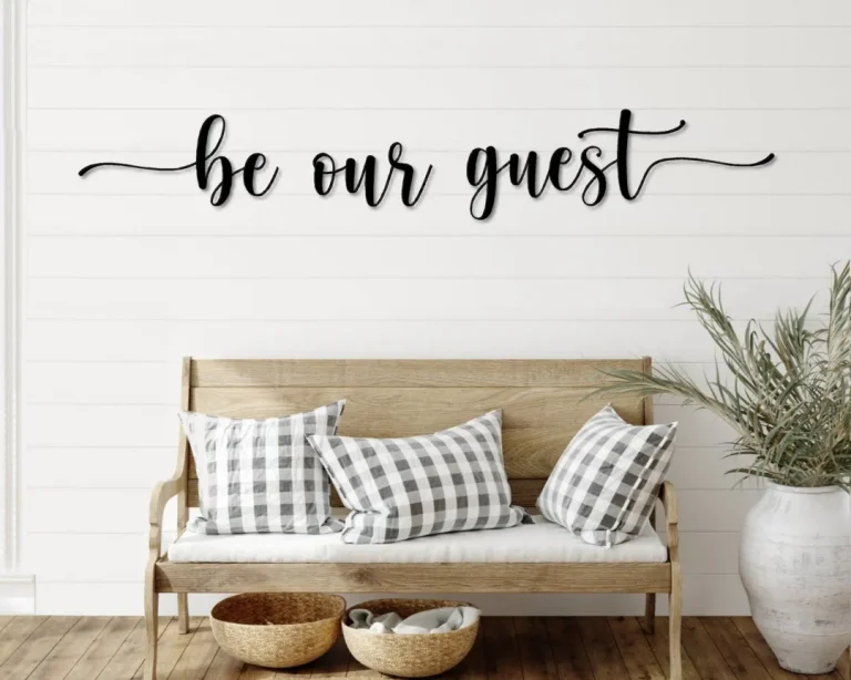 Be Our Guest Metal Word Art, Honey Script Word Art, Indoor Outdoor Be Our Guest Metal Sign, Be Our Guest Metal Wall Art, Farmhouse Decor