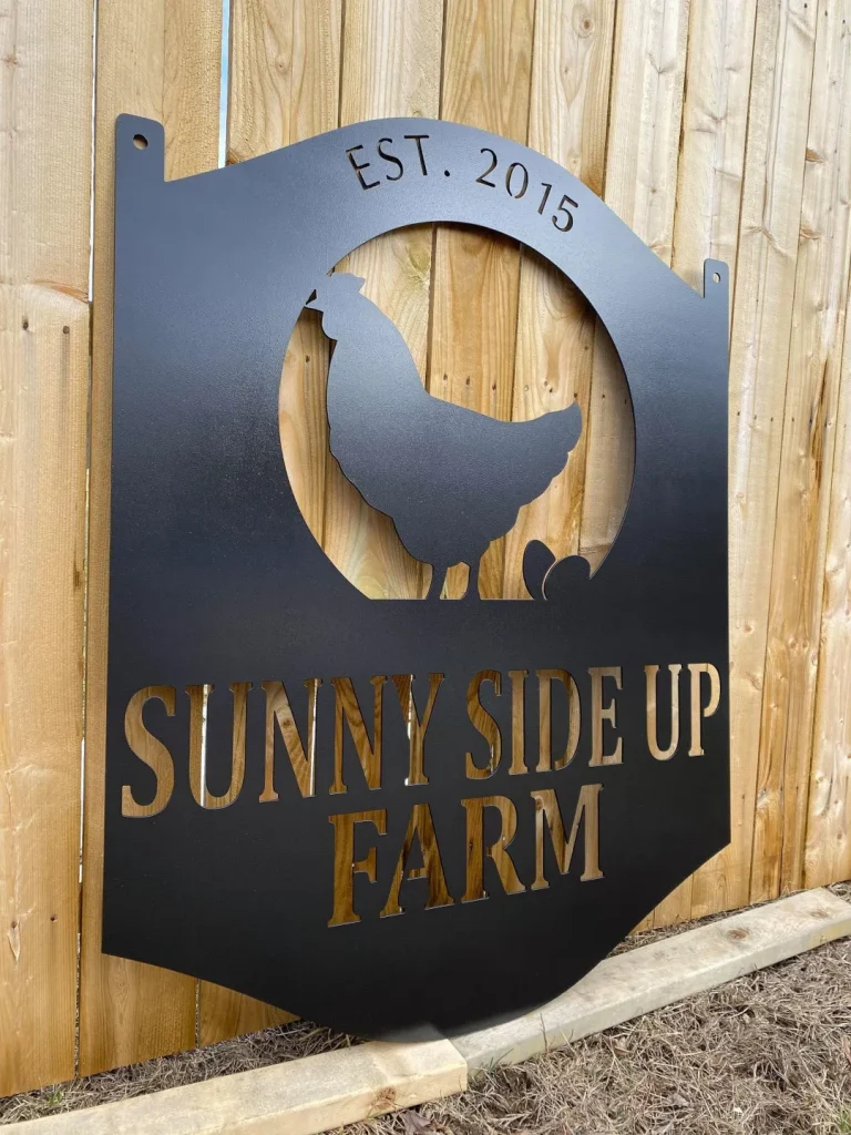 Chicken Farm Sign- Metal Chicken Sign - Personalized Farm Sign - Chicken Coop Sign - Barn Sign - Personalized Farm Sign - Chicken Farm