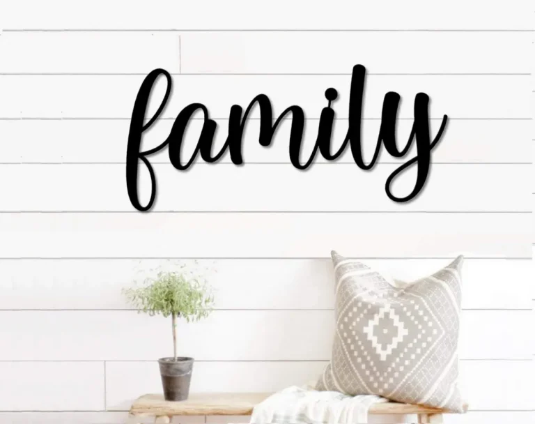 Family Metal Word Art, Kembara Script Word Art, Indoor - Outdoor Family Metal Sign, Farmhouse Decor, Family Word Art, Metal Wall Art