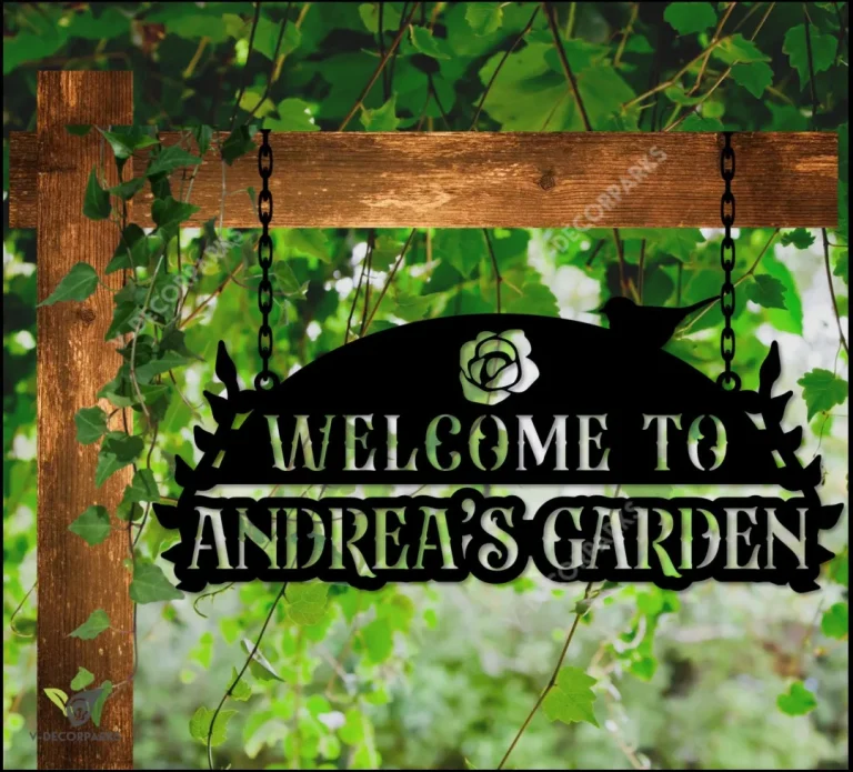 Welcome To Our Garden Hanging Metal Sign, Custom Garden Sign, Metal Garden Sign, Flower Garden, Garden Welcome Sign