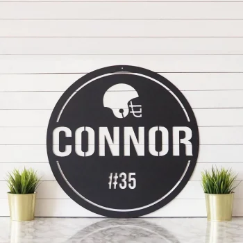 Custom Football Sign, Name Sign, Man Cave Sign, Metal Sign, Gifts For Dad, Gifts For Men, Gifts For Football Fans