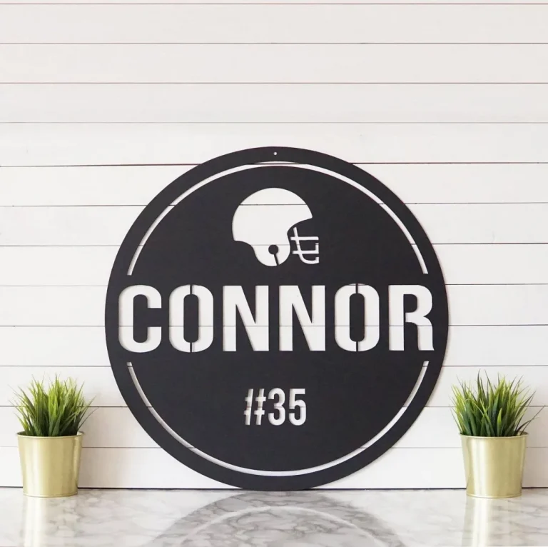 Custom Football Sign, Name Sign, Man Cave Sign, Metal Sign, Gifts For Dad, Gifts For Men, Gifts For Football Fans