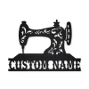 Sewing Machine Monogram Metal Sign Art, Quilting Metal Wall Art, Sewing Machine Antler Decor, Housewarming Outdoor Metal Sign