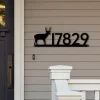 Deer Address Sign, Metal Deer Sign, Deer Sign, Custom Deer House Address Sign, Wilderness House Sign, Metal Address Sign, Deer Mailbox Sign
