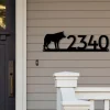 Wolf Address Sign, Wolf Metal Sign, Metal Wolf Sign, Wolf Sign, Wolf Howling, House Number Plaque, Address Plaque, Metal Signs