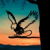 Metal Eagle Flying Free Silhouette - Rustic Outdoor Home & Garden Decor - Made In Usa - Steel Sign Cutout