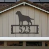 Labrador Retriever Metal Address Plaque For House, Address Number, Metal Address Sign, House Numbers, Front Porch Address Sign
