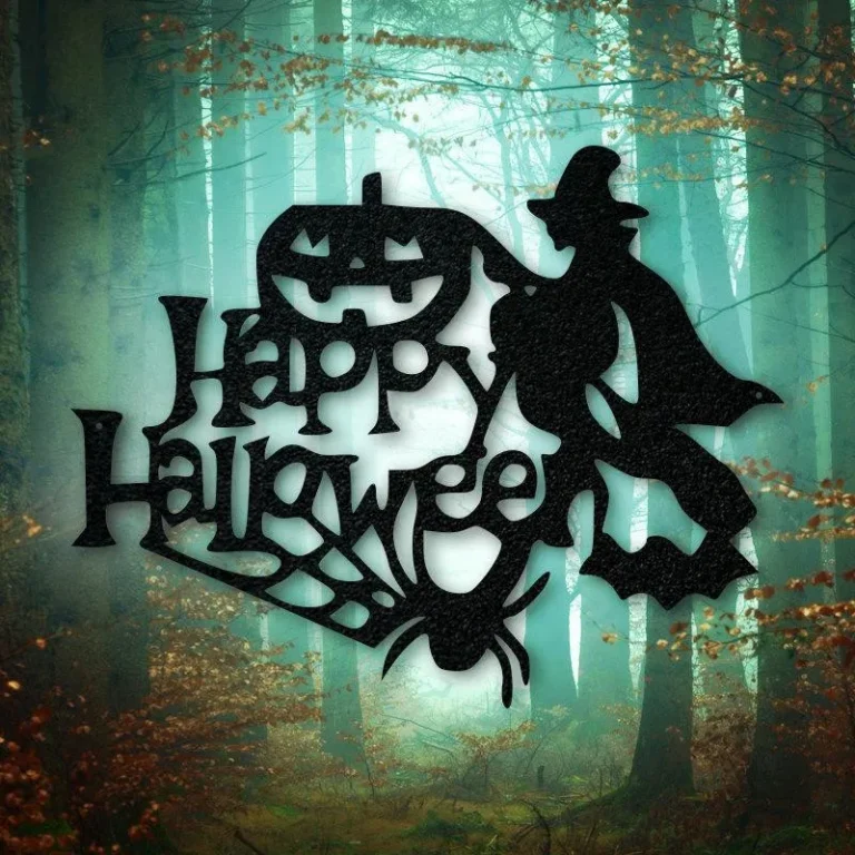 Happy Halloween Sign, Metal Sign, Haunted House Sign, Scary Sign, Spooky Sign