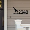 Giraffe Address Sign, Giraffe Metal Sign, Metal Animal Sign, Giraffe Decor, Address Signs, House Number Plaque, Metal Signs