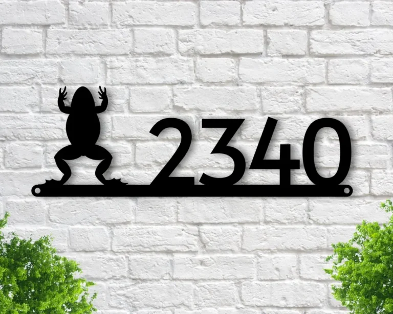 Frog Address Sign, Frog Metal Sign, Metal Frog Sign, Tree Frog Sign, Metal Frog Decor, Frog, House Number Plaque, Metal Sign