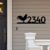 Rooster Address Sign, Rooster Metal Sign, Metal Farm Sign, Rooster Sign, Rooster Decor, House Number Plaque, Metal Signs