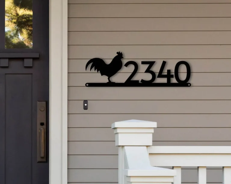 Rooster Address Sign, Rooster Metal Sign, Metal Farm Sign, Rooster Sign, Rooster Decor, House Number Plaque, Metal Signs