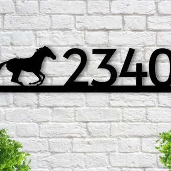 House Numbers - Horse Metal Address Plaque For House, Address Number, Metal Address Sign, House Numbers, Front Porch Address