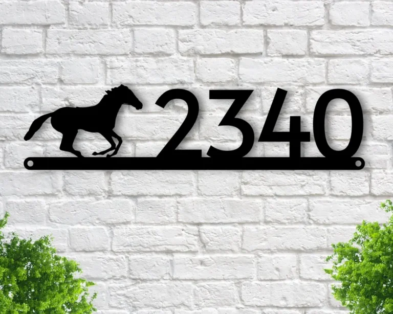 House Numbers - Horse Metal Address Plaque For House, Address Number, Metal Address Sign, House Numbers, Front Porch Address