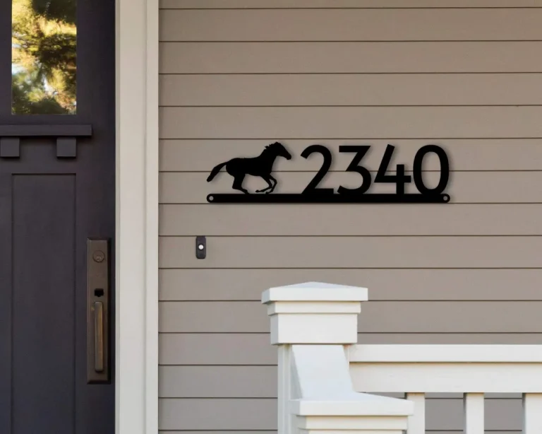 House Numbers - Horse Metal Address Plaque For House, Address Number, Metal Address Sign, House Numbers, Front Porch Address