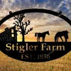 Metal Farm Sign Barn And Horse - Personalized Family Name Metal Sign - Housewarming Gift - Wedding Gift - Personalized Gift - Metal Wall Art