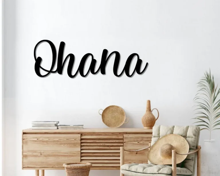 Ohana Metal Word Art, Kembara Script Word Art, Indoor - Outdoor Ohana Metal Sign, Farmhouse Decor, Ohana Word Art, Metal Art