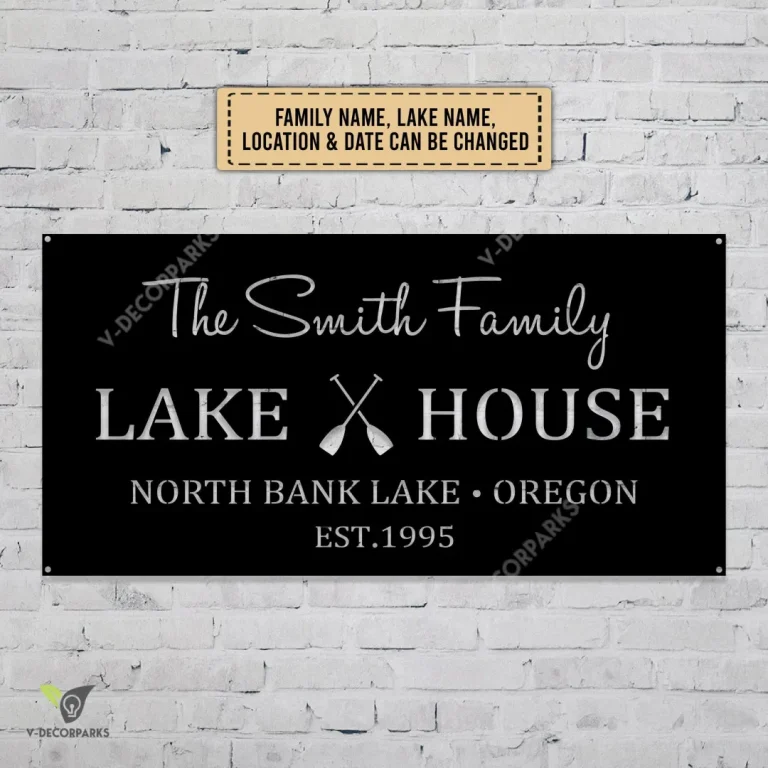 Personalized Name Lake House Metal Signs, Family Name Lake House Est Date Metal Sign, Lake House Decor, Lake House Sign