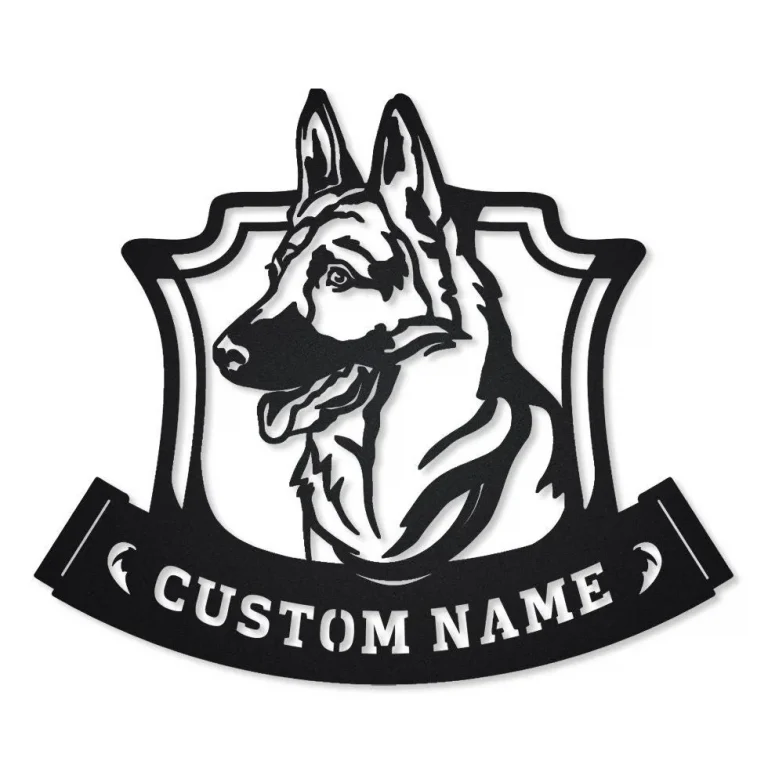 Personalized German Shepherd Monogram Metal Sign Art, Custom German Shepherd Metal Sign, German Shepherd Gifts For Men, Dog Gift