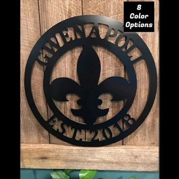 Fleur De Lis Sign - Louisiana State Decor - 24 In Personalized Wall Or Door Hanger