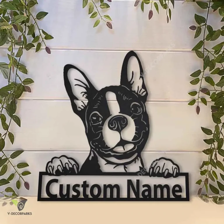 Personalized Boston Terrier Dog Metal Sign Art, Custom Boston Terrier Dog Metal Sign, Boston Terrier Dog Gifts For Men, Dog Gift