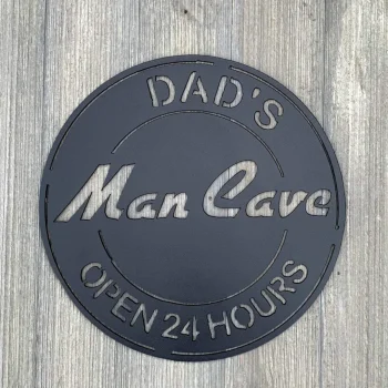 Dad's Man Cave Metal Sign Cutout, Cut Metal Sign, Wall Metal Art