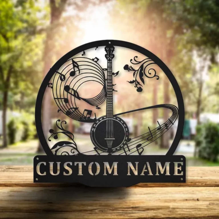 Personalized Banjo Music Metal Sign Art, Custom Banjo Music Metal Sign, Banjo Gifts For Men, Banjo Gift, Musical Instrument Gift