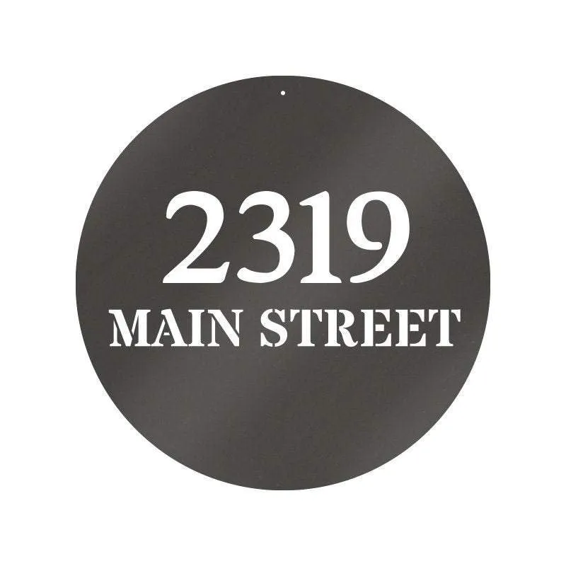 il_fullxfull.3026877539_f5xp_1024x1024_2x_b6d6daf4-4ea4-46c6-823f-05850a171c0d.webp Metal Circle Address Sign - Custom Metal Sign - Outdoor Metal Sign - House Numbers - Address Sign -housewarming Gift
