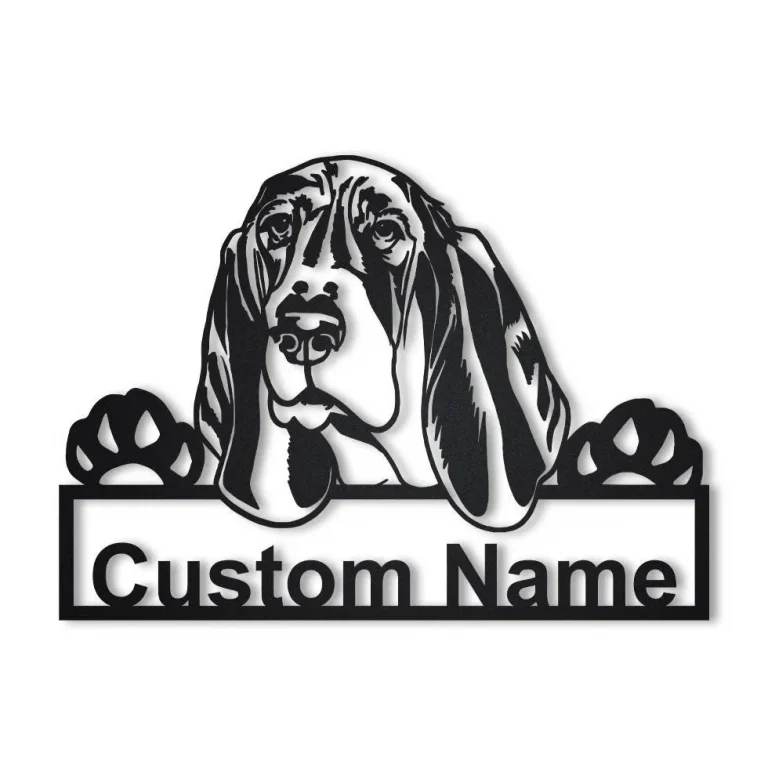 Personalized Basset Hound Dog Metal Sign Art, Basset Hound Metal Sign, Basset Houndgifts Funny, Dog Gift, Animal Custom