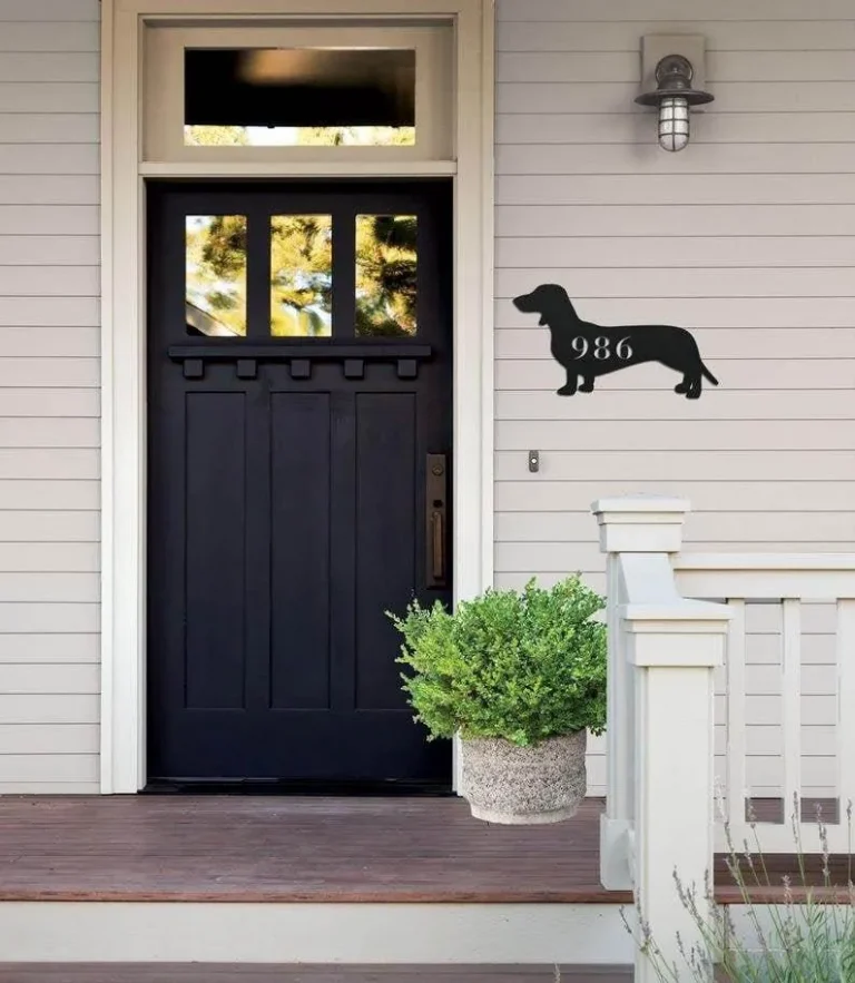 Metal Address Sign For Wall, Dachshund Patio Or Home Decor, Dog Number Sign, Outdoor Wall Metal Sign Home Decor, Address Front Door