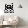 Personalized Cute Cat Metal Sign, Metal Wall Art, Cat Decor, Office Wall Art, Housewarming Outdoor Metal Sign, Gifts Cat Lover