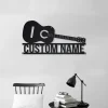 Personalized Guitar Acoustic Metal Sign Art, Guitar Acoustic Metal Wall Art, Bedroom Decor, Custom Guitar Decoration