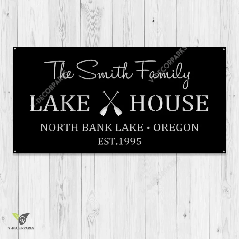 Personalized Name Lake House Metal Signs, Family Name Lake House Est Date Metal Sign, Lake House Decor, Lake House Sign