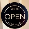 Personalized We're Open Shop Metal Sign Business Open Sign Custom Plague Reversible Sign Business Decor Hanging Slate Storefront, Store Sign