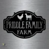 Metal Farm Sign , Goat And Chicken - Personalized Family Name Metal Sign - Housewarming Gift - Wedding Gift - Personalized Gift