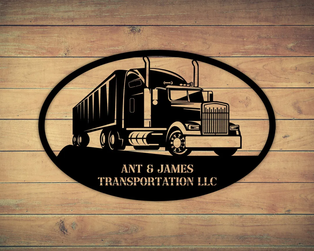 il_fullxfull.3045521995_dojw.webp Semi Truck Metal Sign - Semi Truck Monogram - Custom Monogram - Metal Wall Art - Home Decor - Custom Metal Wall Art - Wall Art - Metal Art